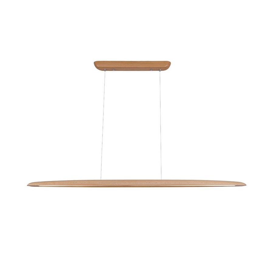 LED ljuskrona med textilsladd LED/22W/230V 4000K 130 cm bok/massivt trä