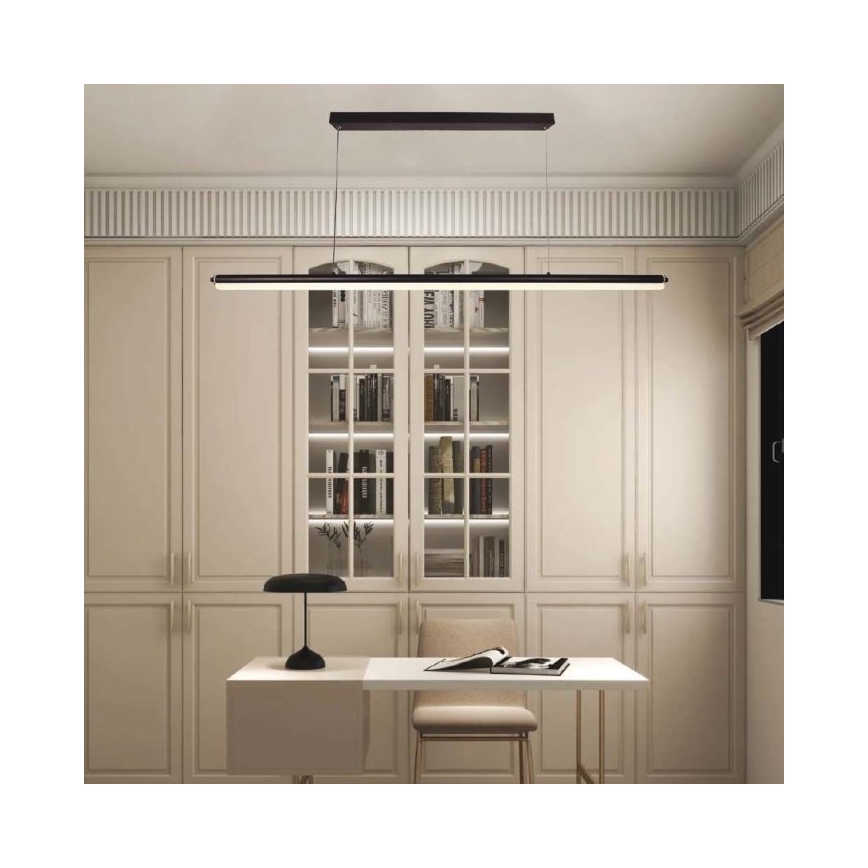 LED ljuskrona med textilsladd LED/23W/230V 4000K 120 cm svart