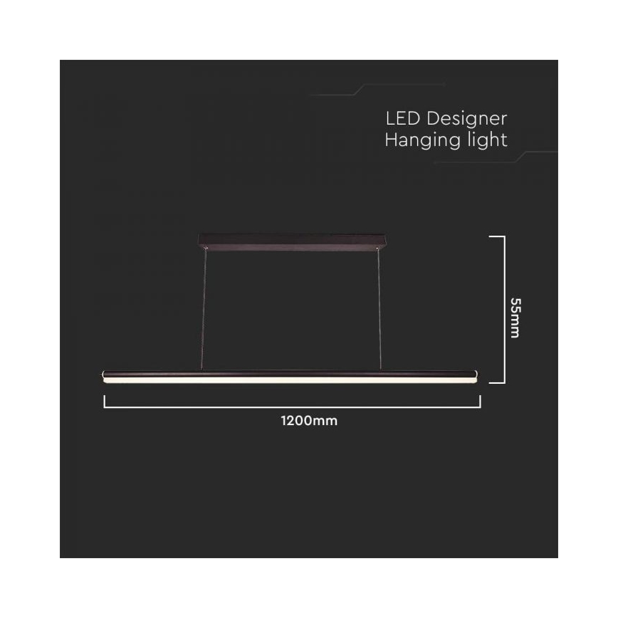 LED ljuskrona med textilsladd LED/23W/230V 4000K 120 cm svart