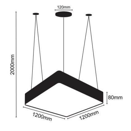 LED ljuskrona med textilsladd LED/240W/230V 4000K 120x120 cm