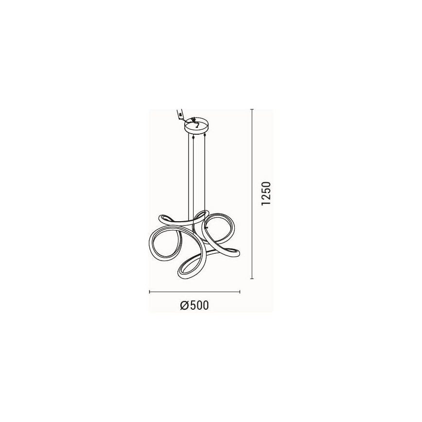 LED ljuskrona med textilsladd LED/24W/230V 3000K 50x120 cm