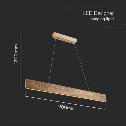 LED ljuskrona med textilsladd LED/24W/230V 3000K brun