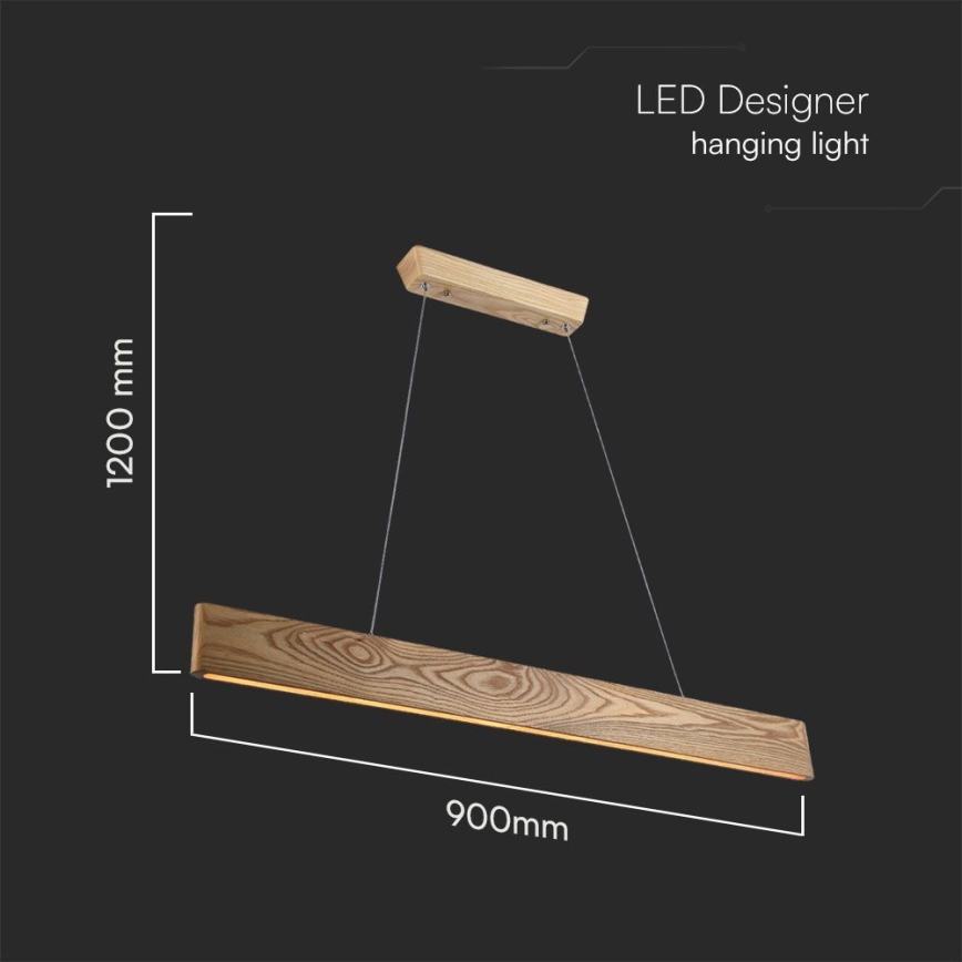 LED ljuskrona med textilsladd LED/24W/230V 3000K brun