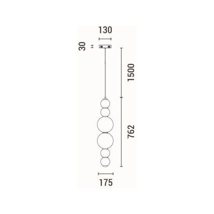 LED ljuskrona med textilsladd LED/24W/230V 3000K