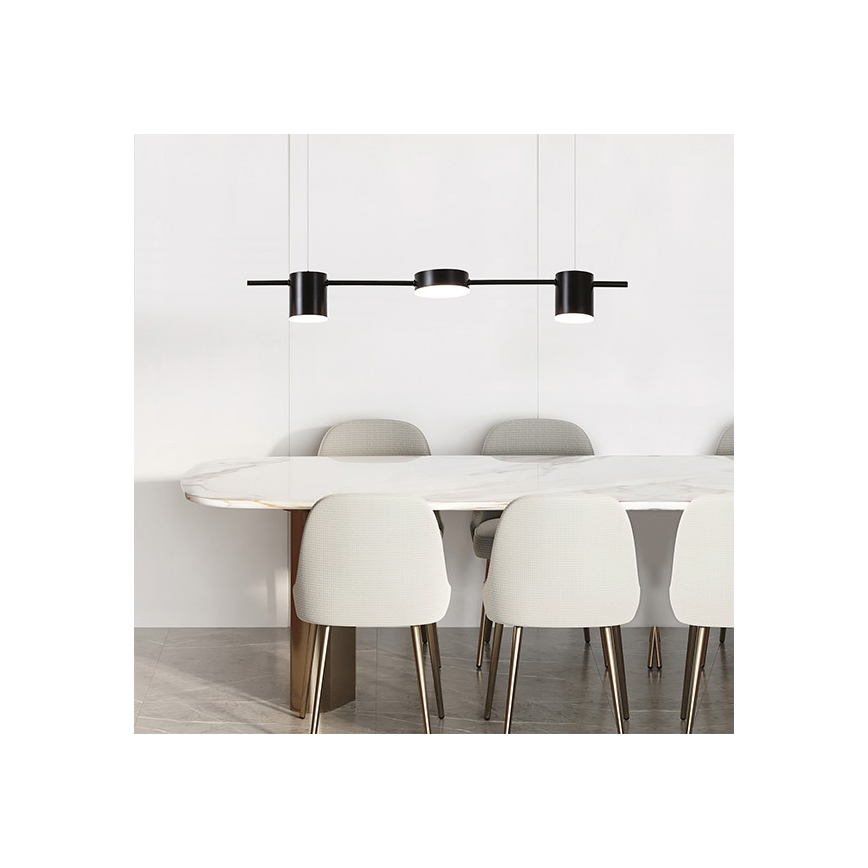 LED ljuskrona med textilsladd LED/24W/230V 3000K svart