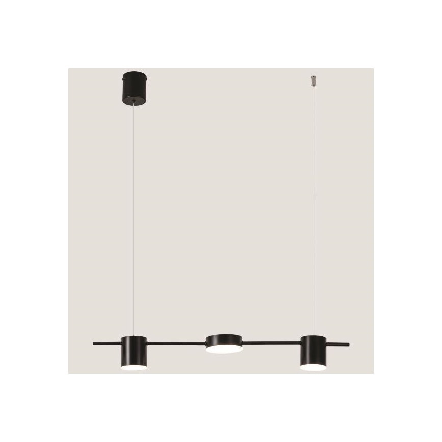 LED ljuskrona med textilsladd LED/24W/230V 3000K svart