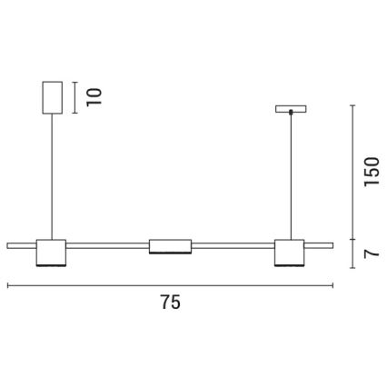 LED ljuskrona med textilsladd LED/24W/230V 3000K svart