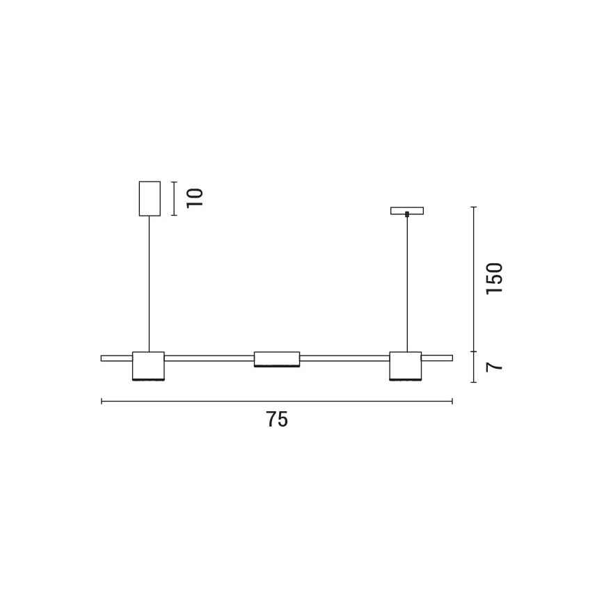 LED ljuskrona med textilsladd LED/24W/230V 3000K svart