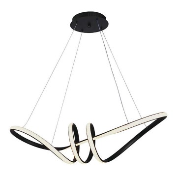 LED ljuskrona med textilsladd LED/24W/230V 3000K svart