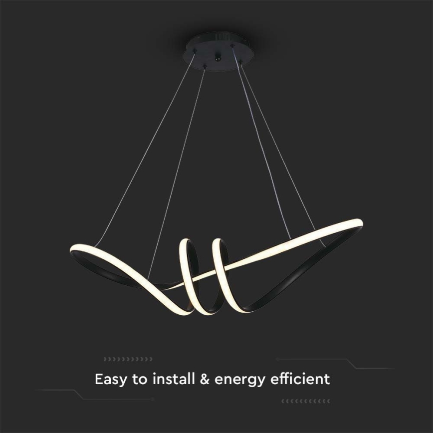LED ljuskrona med textilsladd LED/24W/230V 3000K svart
