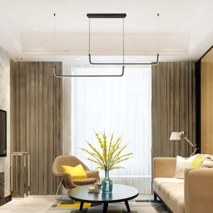 LED ljuskrona med textilsladd LED/24W/230V 4000K svart