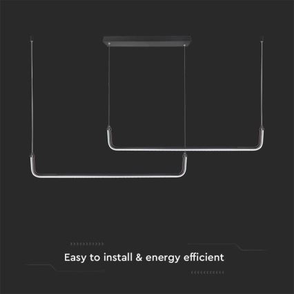 LED ljuskrona med textilsladd LED/24W/230V 4000K svart