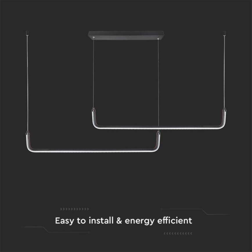 LED ljuskrona med textilsladd LED/24W/230V 4000K svart