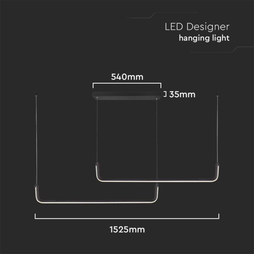 LED ljuskrona med textilsladd LED/24W/230V 4000K svart