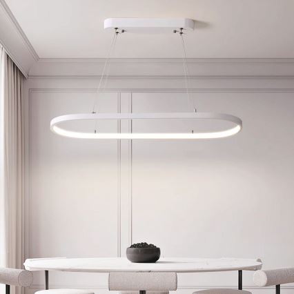 LED ljuskrona med textilsladd LED/24W/230V 4000K vit