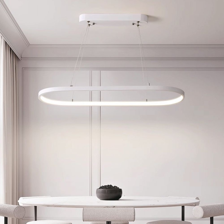 LED ljuskrona med textilsladd LED/24W/230V 4000K vit