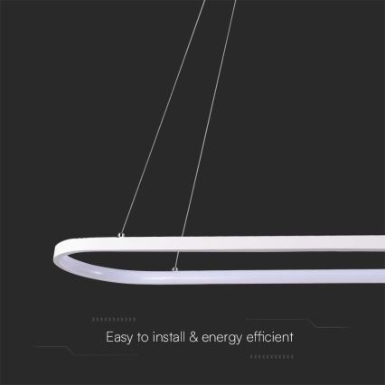 LED ljuskrona med textilsladd LED/24W/230V 4000K vit