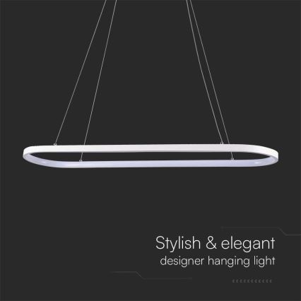 LED ljuskrona med textilsladd LED/24W/230V 4000K vit