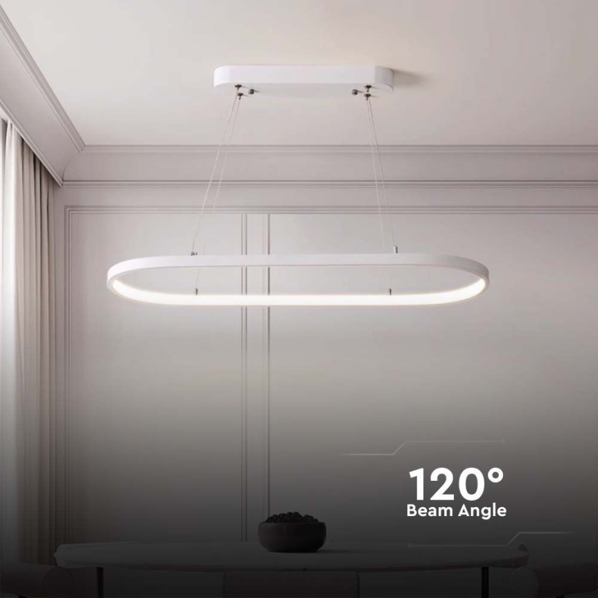 LED ljuskrona med textilsladd LED/24W/230V 4000K vit