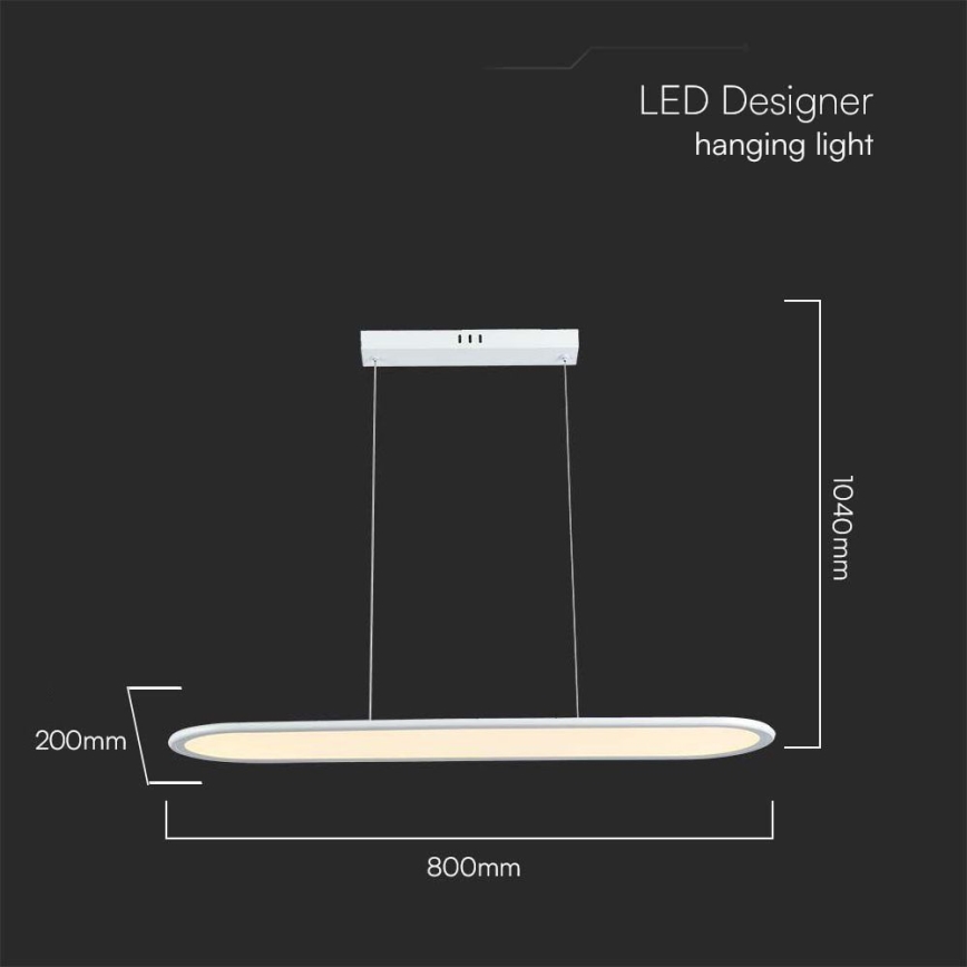 LED ljuskrona med textilsladd LED/24W/230V 4000K vit