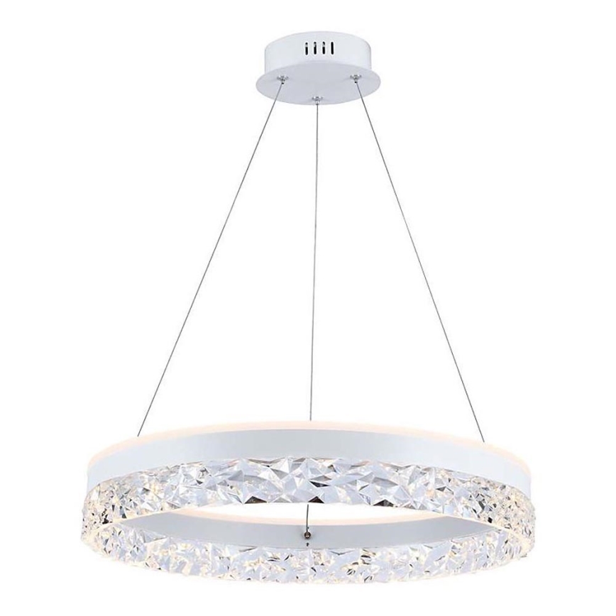 LED ljuskrona med textilsladd LED/25W/230V 3000K diameter 50 cm vit
