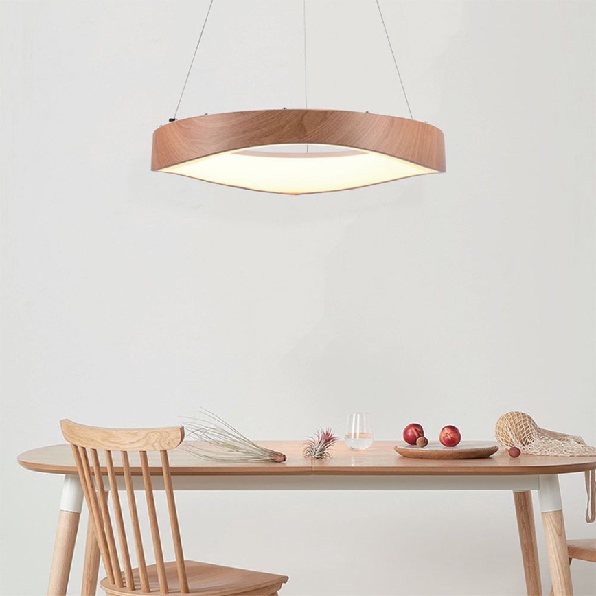 LED ljuskrona med textilsladd LED/25W/230V 3000K ø 50 cm brun