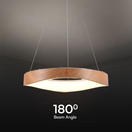 LED ljuskrona med textilsladd LED/25W/230V 3000K ø 50 cm brun