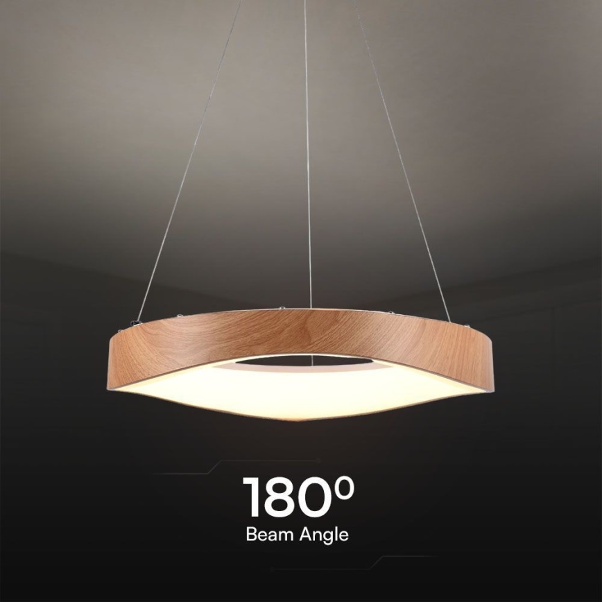 LED ljuskrona med textilsladd LED/25W/230V 3000K ø 50 cm brun