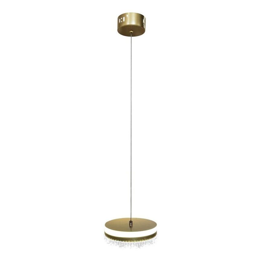 LED ljuskrona med textilsladd LED/25W/230V diameter 20 cm guld