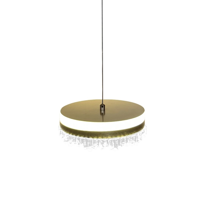 LED ljuskrona med textilsladd LED/25W/230V diameter 20 cm guld