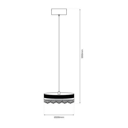 LED ljuskrona med textilsladd LED/25W/230V diameter 20 cm guld