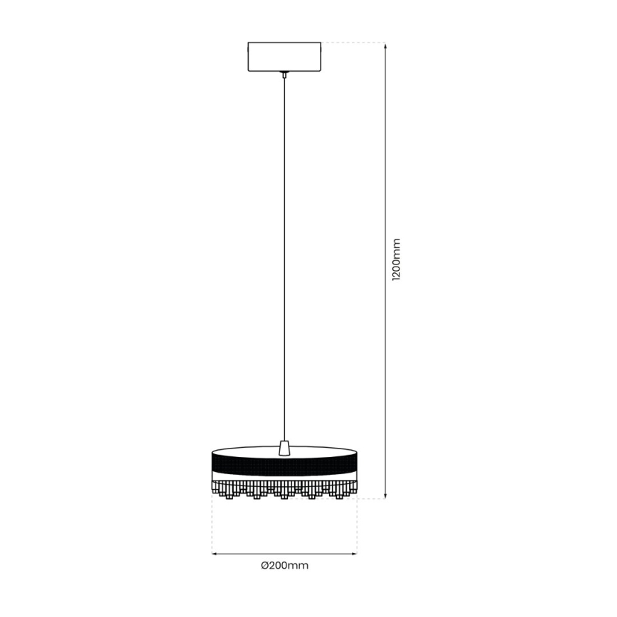 LED ljuskrona med textilsladd LED/25W/230V diameter 20 cm guld