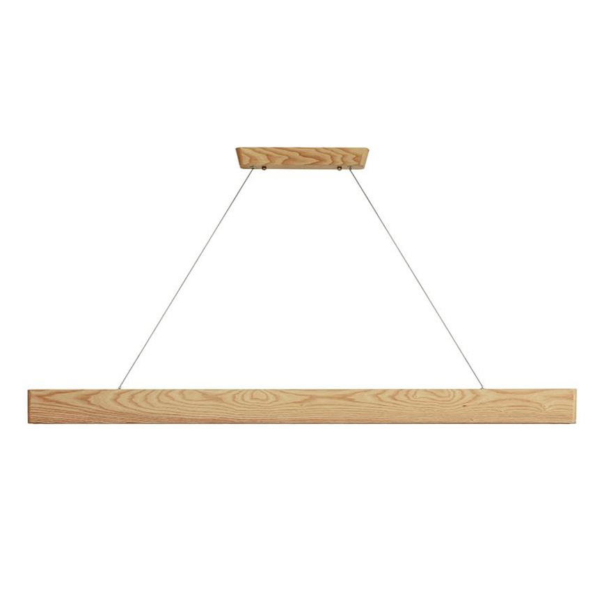 LED ljuskrona med textilsladd LED/26W/230V 4000K 150 cm ask/massivt trä