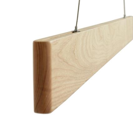 LED ljuskrona med textilsladd LED/26W/230V 4000K 150 cm ask/massivt trä