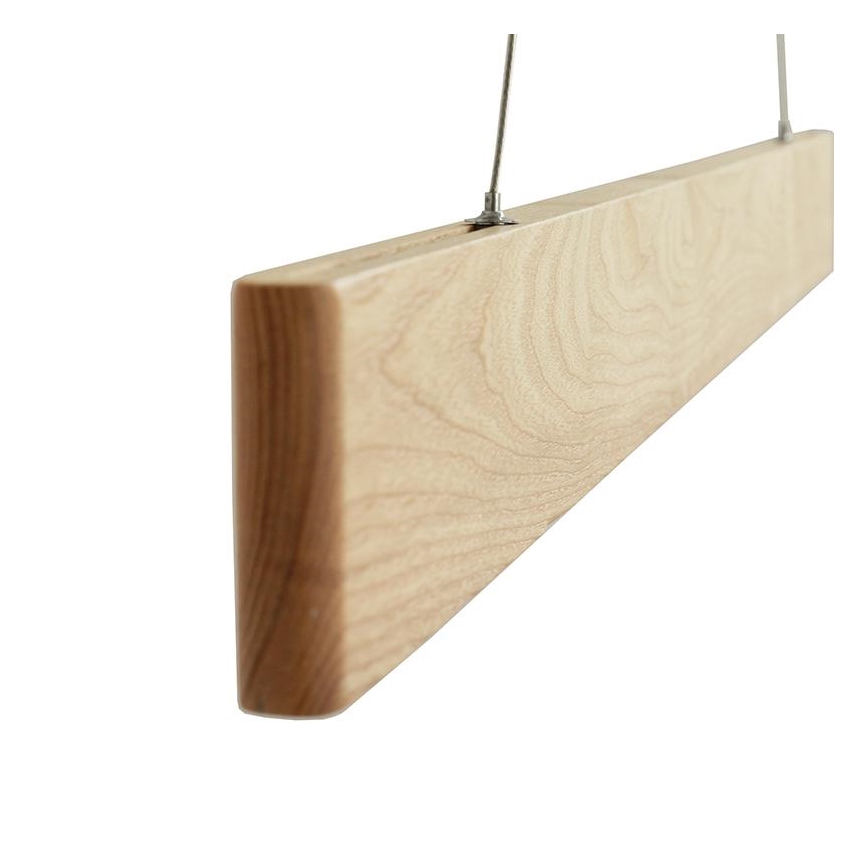 LED ljuskrona med textilsladd LED/26W/230V 4000K 150 cm ask/massivt trä