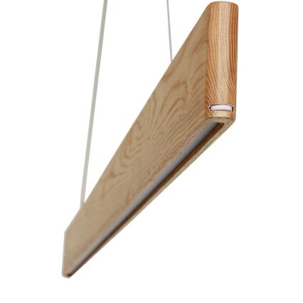 LED ljuskrona med textilsladd LED/26W/230V 4000K 150 cm ask/massivt trä