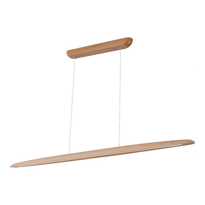 LED ljuskrona med textilsladd LED/26W/230V 4000K 150 cm bok/massivt trä
