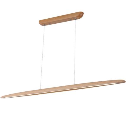 LED ljuskrona med textilsladd LED/26W/230V 4000K 150 cm bok/massivt trä