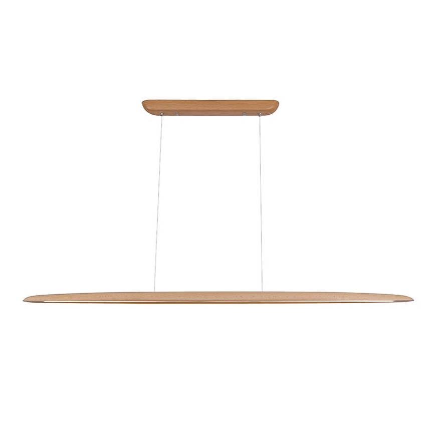 LED ljuskrona med textilsladd LED/26W/230V 4000K 150 cm bok/massivt trä