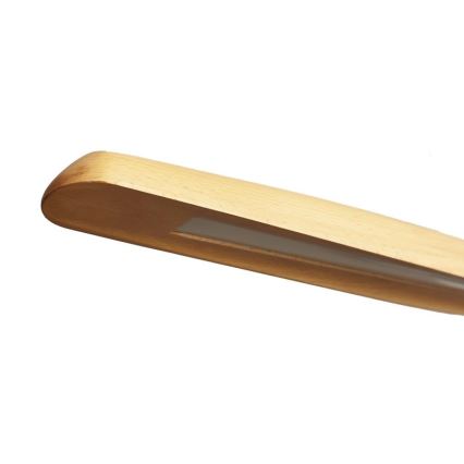 LED ljuskrona med textilsladd LED/26W/230V 4000K 150 cm bok/massivt trä