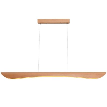 LED ljuskrona med textilsladd LED/26W/230V 4000K 150 cm bok/massivt trä