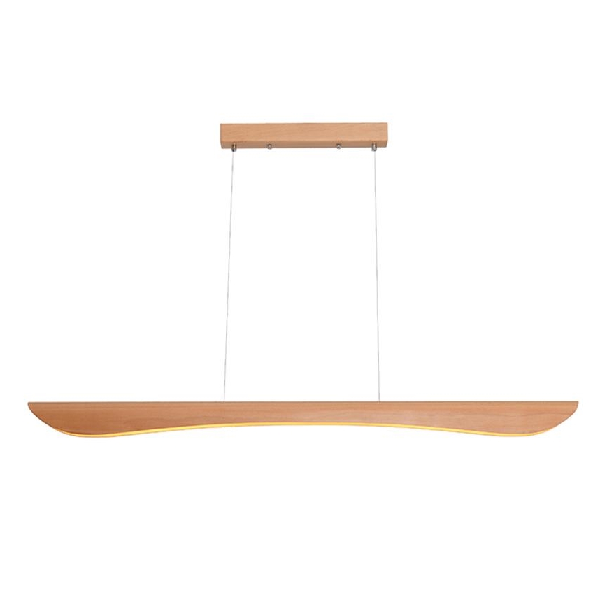 LED ljuskrona med textilsladd LED/26W/230V 4000K 150 cm bok/massivt trä