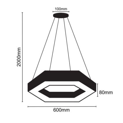 LED ljuskrona med textilsladd LED/28W/230V 4000K diameter 60 cm