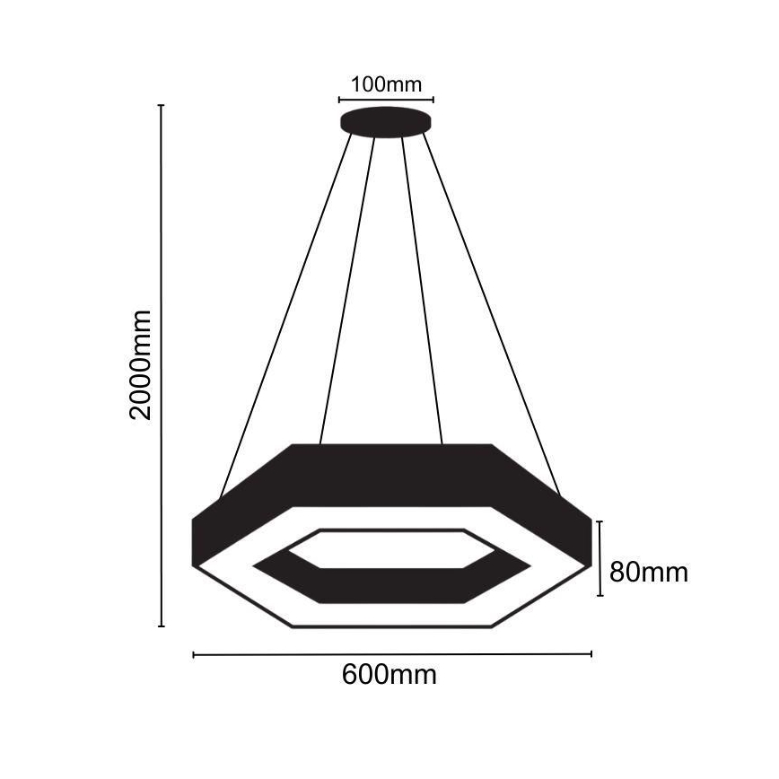 LED ljuskrona med textilsladd LED/28W/230V 4000K diameter 60 cm