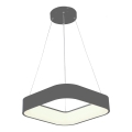 LED ljuskrona med textilsladd LED/30W/230V 3000K 45x45 cm grå