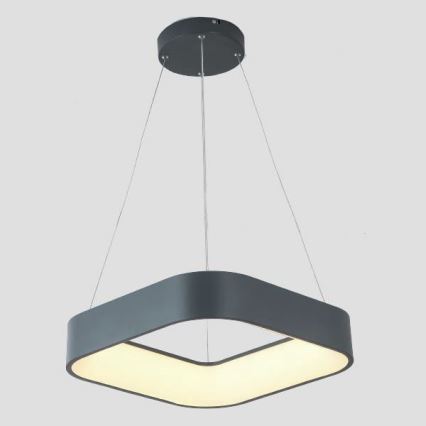 LED ljuskrona med textilsladd LED/30W/230V 3000K 45x45 cm grå