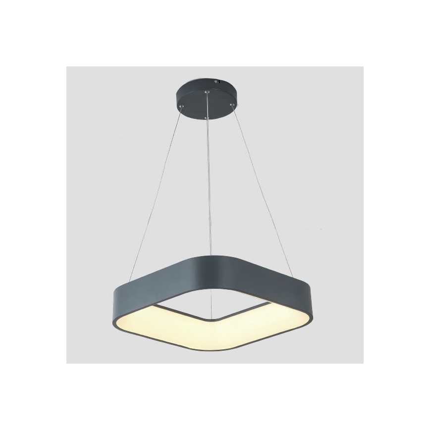 LED ljuskrona med textilsladd LED/30W/230V 3000K 45x45 cm grå