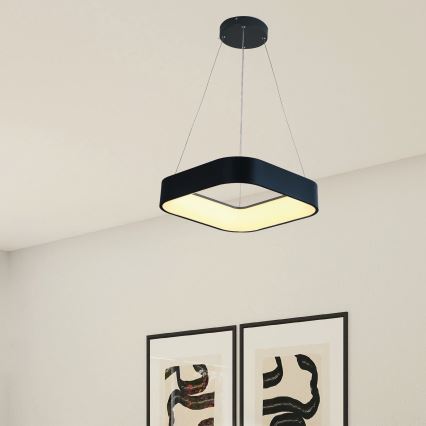 LED ljuskrona med textilsladd LED/30W/230V 3000K 45x45 cm svart