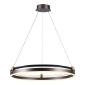 LED ljuskrona med textilsladd LED/30W/230V 3000K diameter 62 cm brun