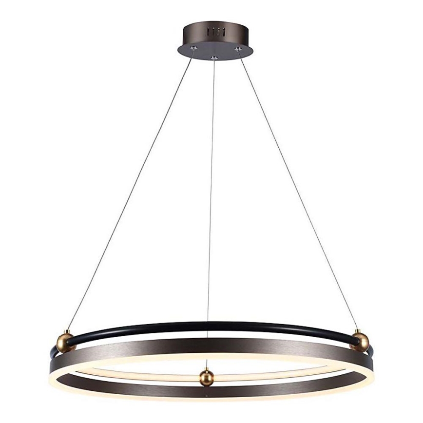 LED ljuskrona med textilsladd LED/30W/230V 3000K diameter 62 cm brun